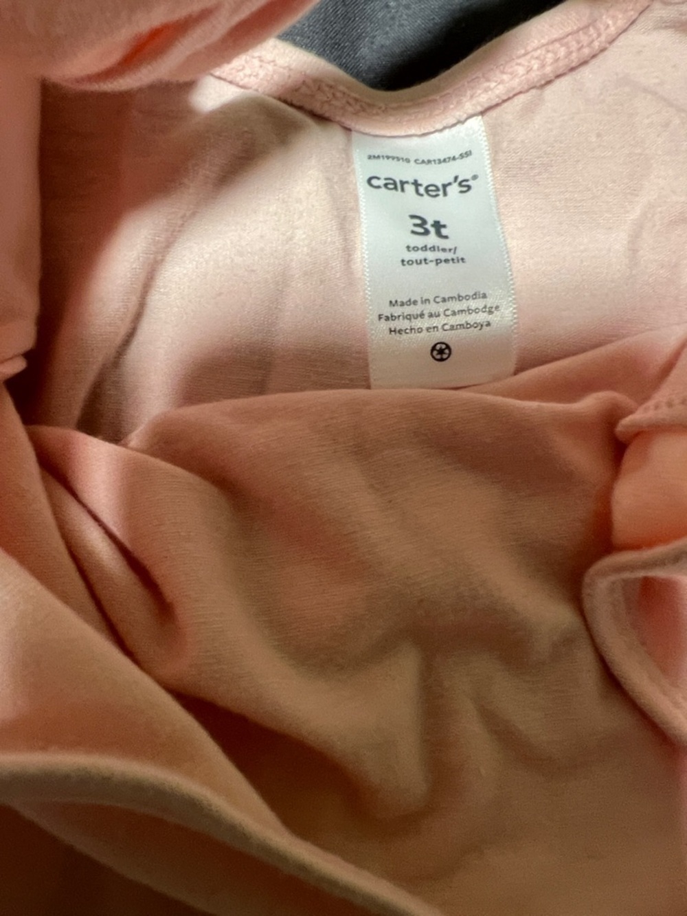 Carter's Light Pink Short-Sleeve One-Piece Bodysuit - Picture 2 of 3